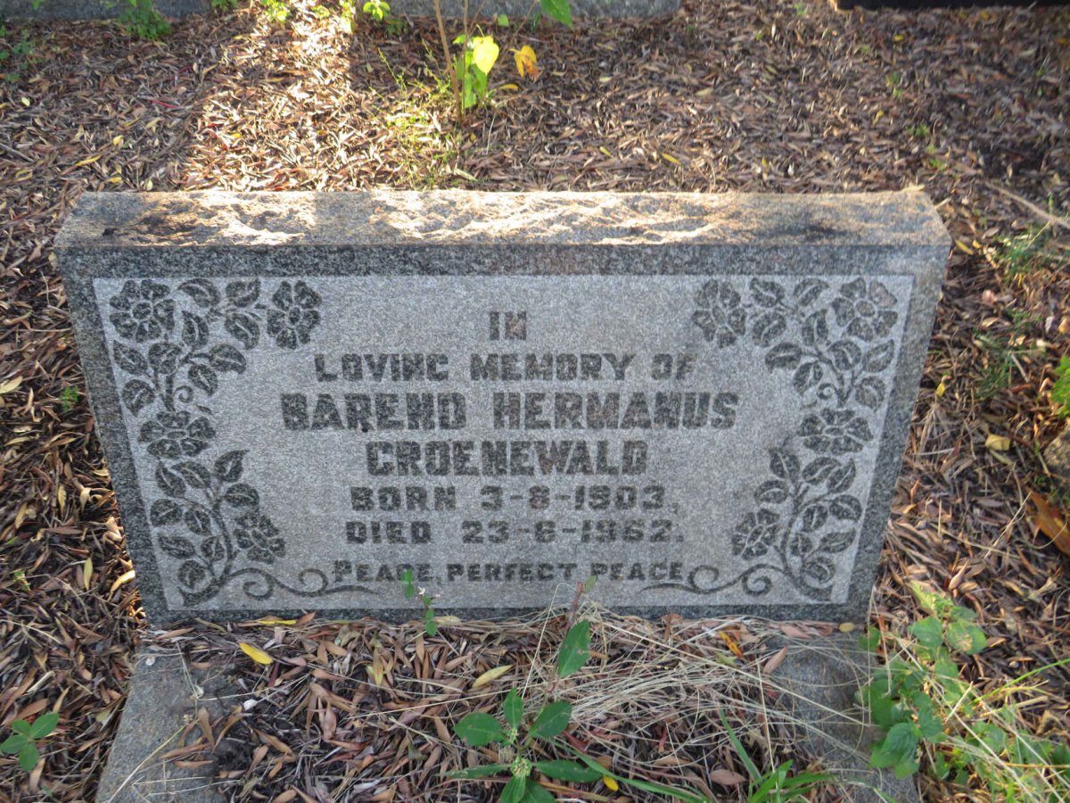GROENEWALD Barend Hermanus 1903-1962