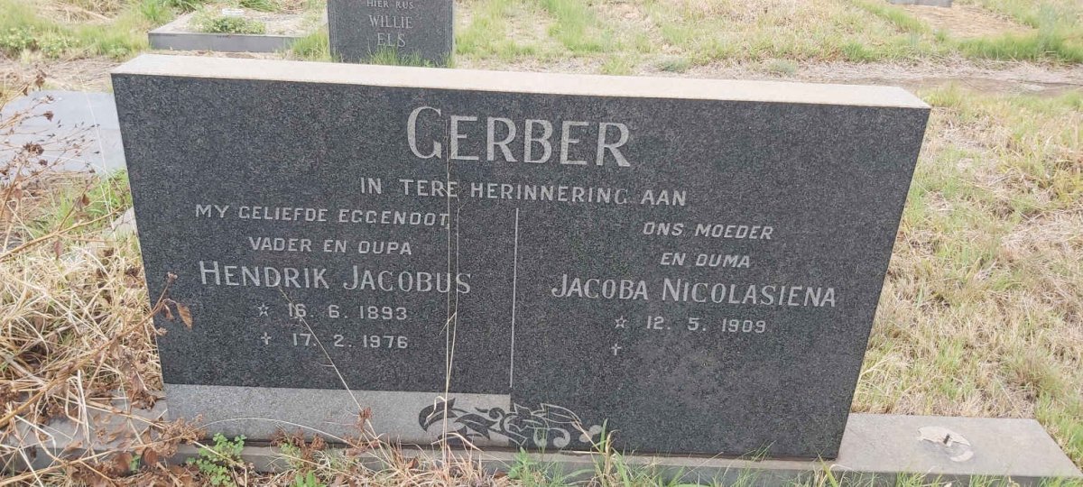 GERBER Hendrik Jacobus 1893-1976 & Jacoba Nicolasiena 1909- 
