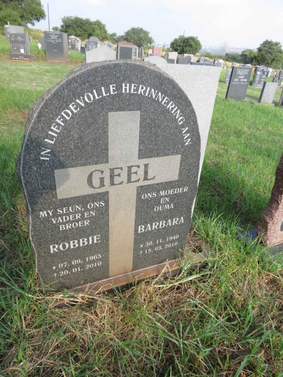 GEEL Barbara 1940-2010 :: GEEL Robbie 1965-2010