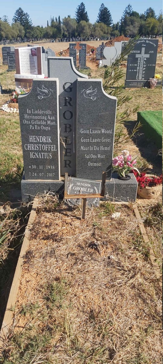 GROBLER Hendrik Christoffel Ignatius 1938-2017
