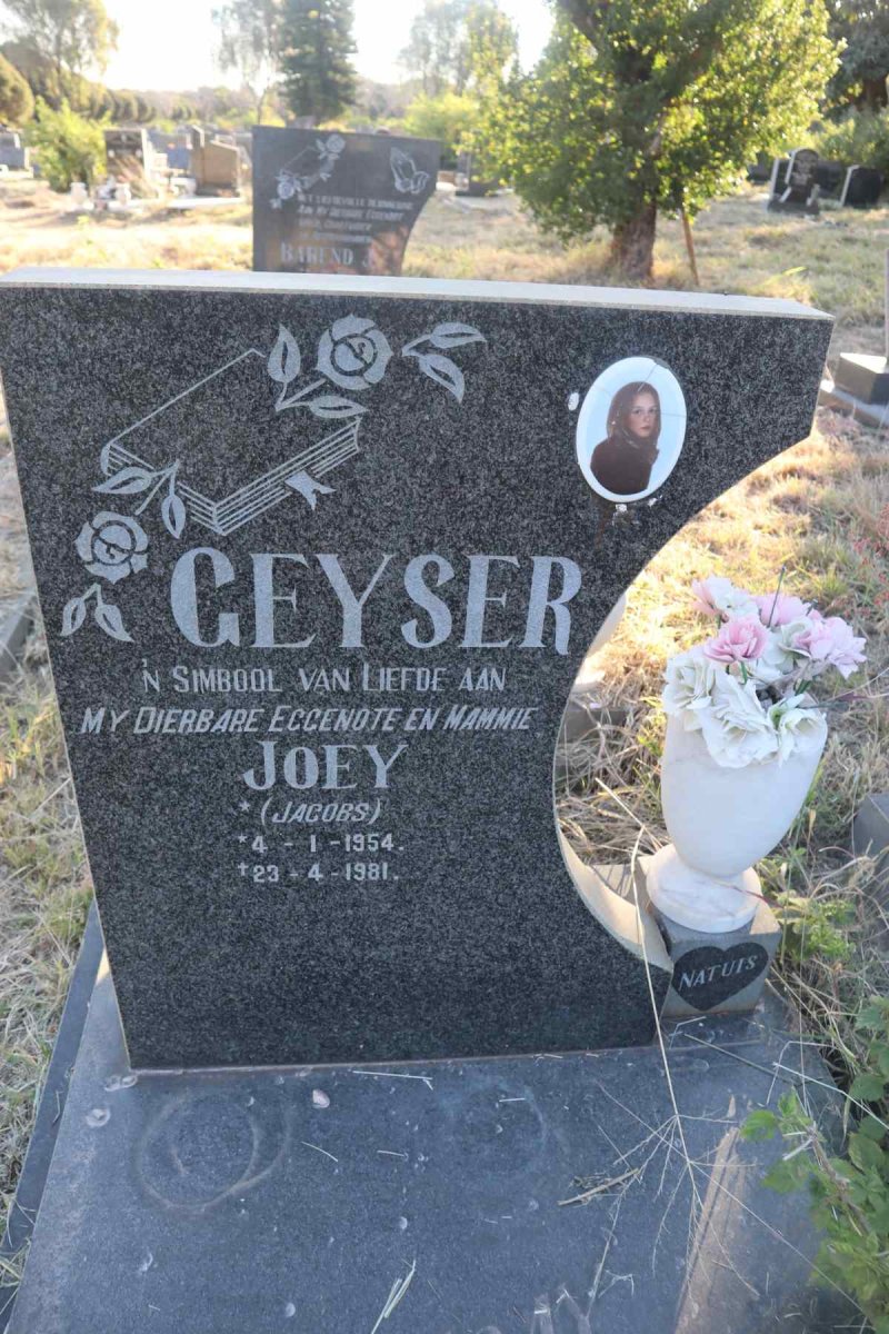 GEYSER Joey nee JACOBS 1954-1981