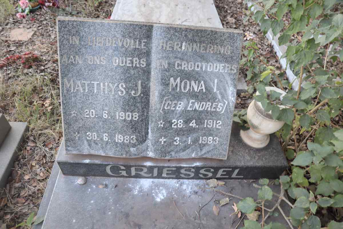GRIESSEL Matthys J. 1908-1983 & Mona I. ENDRES 1912-1983