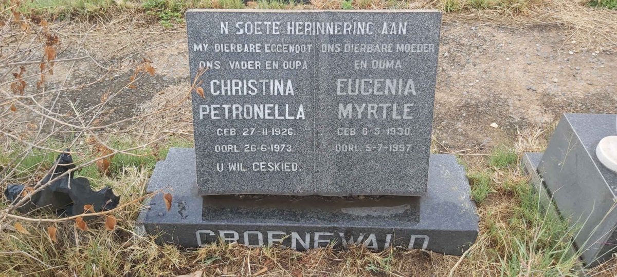 GROENEWALD Christina Petronella 1926-1973 & Eugenia Myrtle 1930-1997