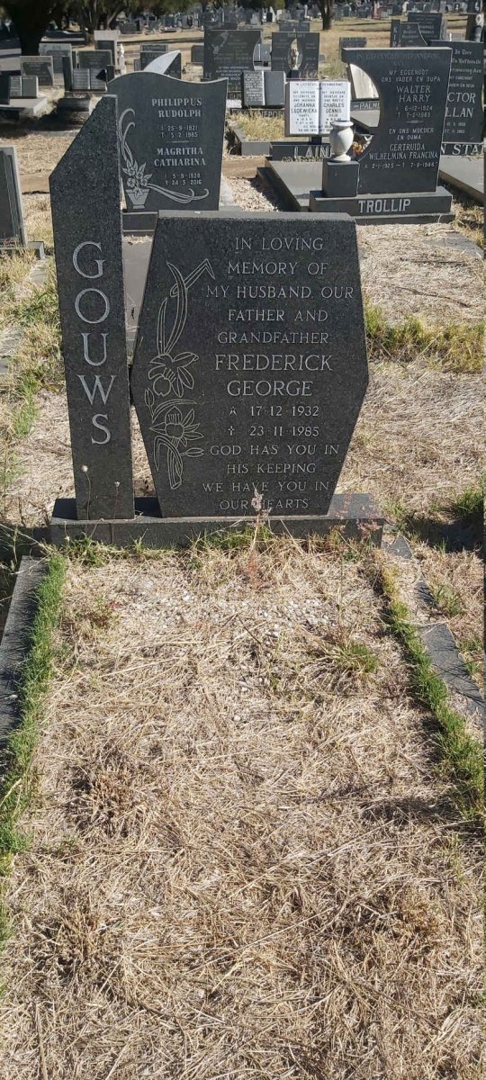GOUWS Frederick George 1932-1985