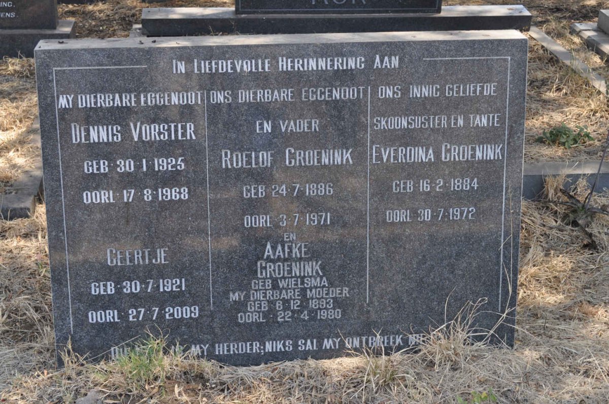 GROENINK Everdina 1884-1972 :: GROENINK Roelof 1886-1971 &amp; Aafke WIELSMA 1893-1980