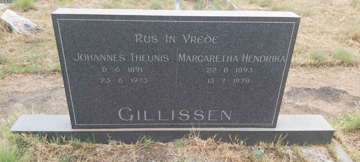 GILLISSEN Johannes Theunis 1891-1973 & Margaretha Hendrika 1893-1978