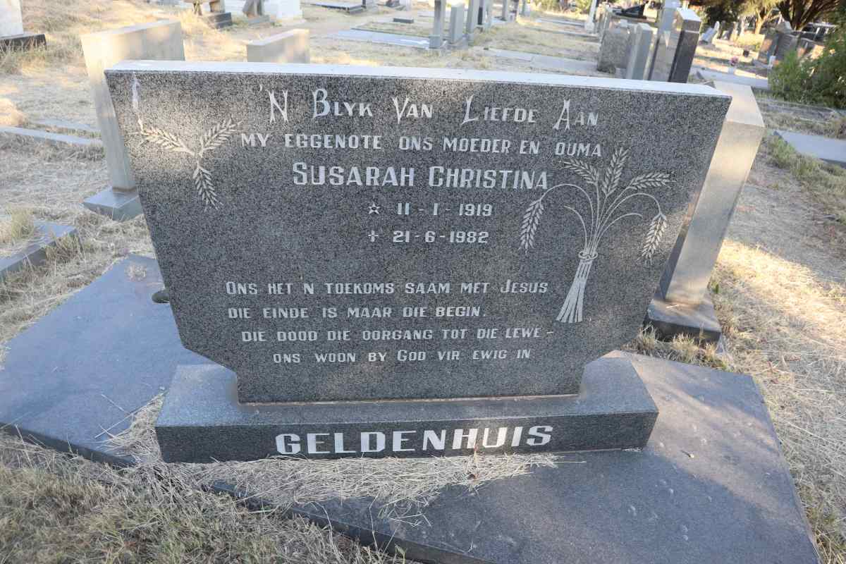 GELDENHUIS Susarah Christina 1919-1982