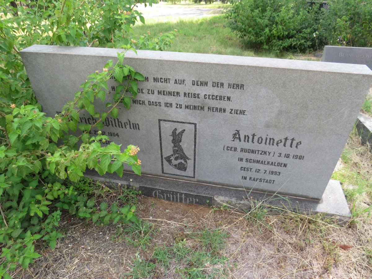 GRUTTER Friedrich Wilhelm 1904-1971 & Antoinette RUDNITZKY 1901-1993 _1