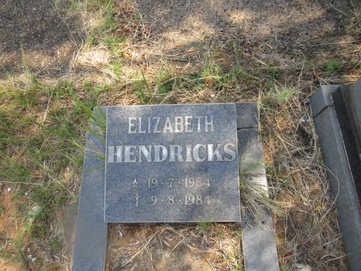 HENDRICKS Elizabeth 1984-1984