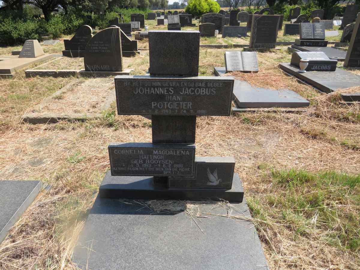 HATTINGH Cornelia Magdalena nee BOOYSEN 1913-1988 :: POTGIETER Johannes Jacobus 1963-1998