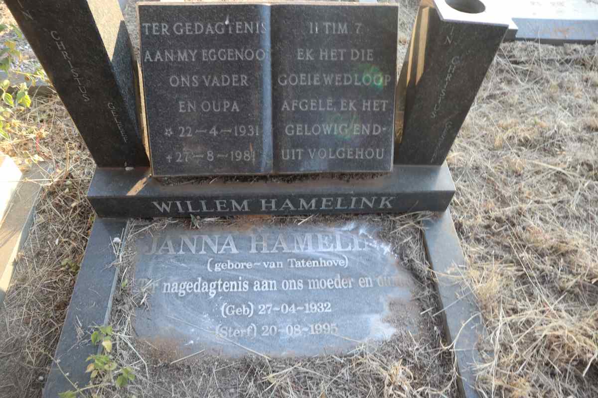 HAMELINK Willem 1931-1981 & Janna VAN TATENHOVE 1932-1995