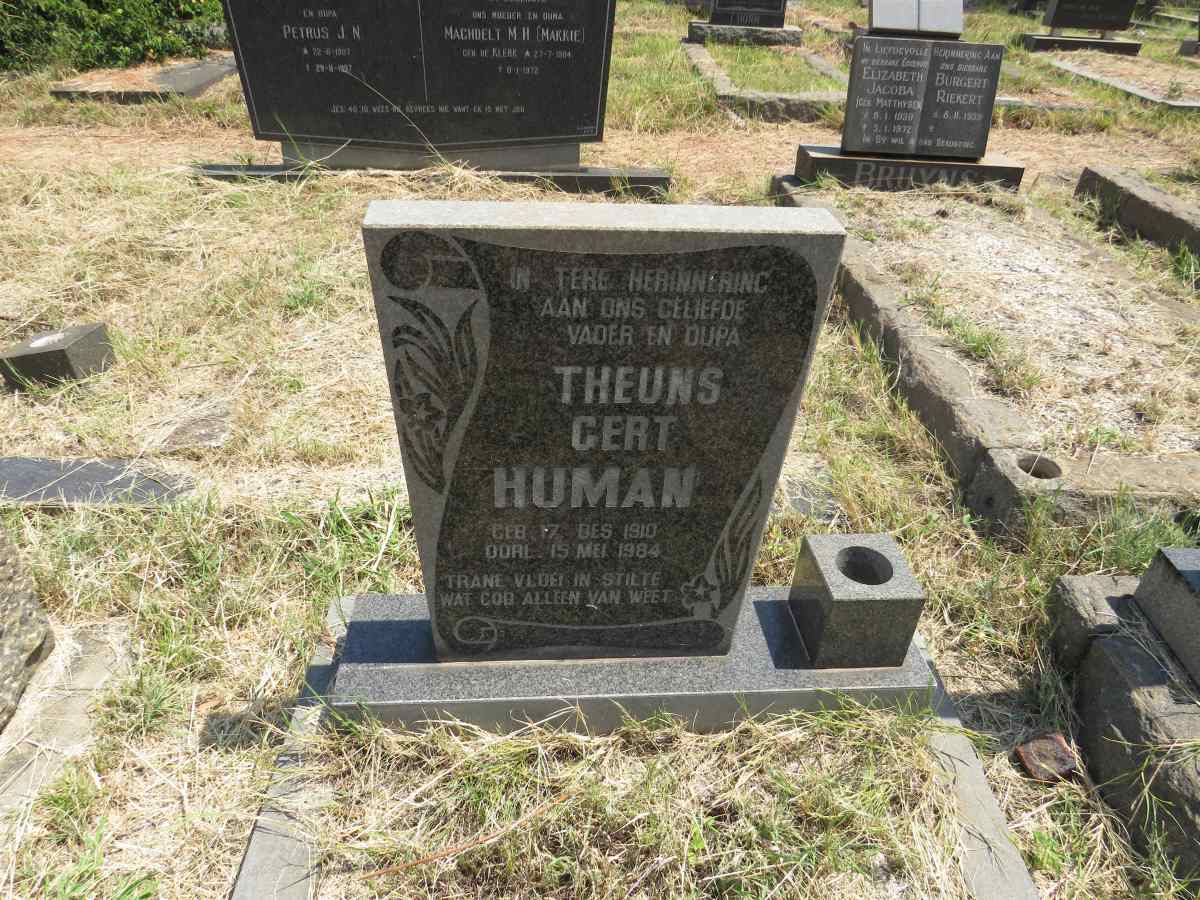 HUMAN Theuns Gert 1910-1984