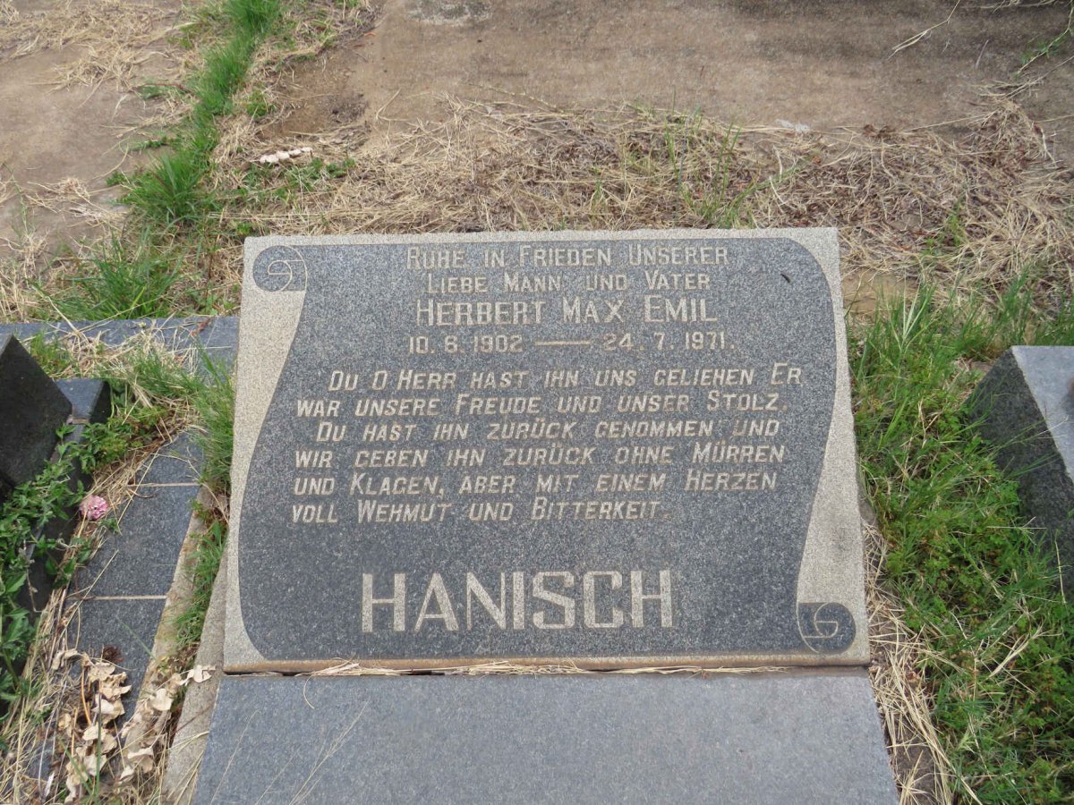 HANISCH Herbert Max Emil 1902-1971