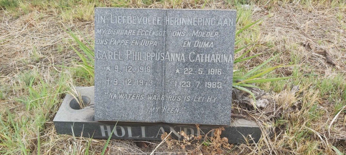 HOLLANDER Carel Philippus 1918-1973 & Anna Catharina 1916-1983