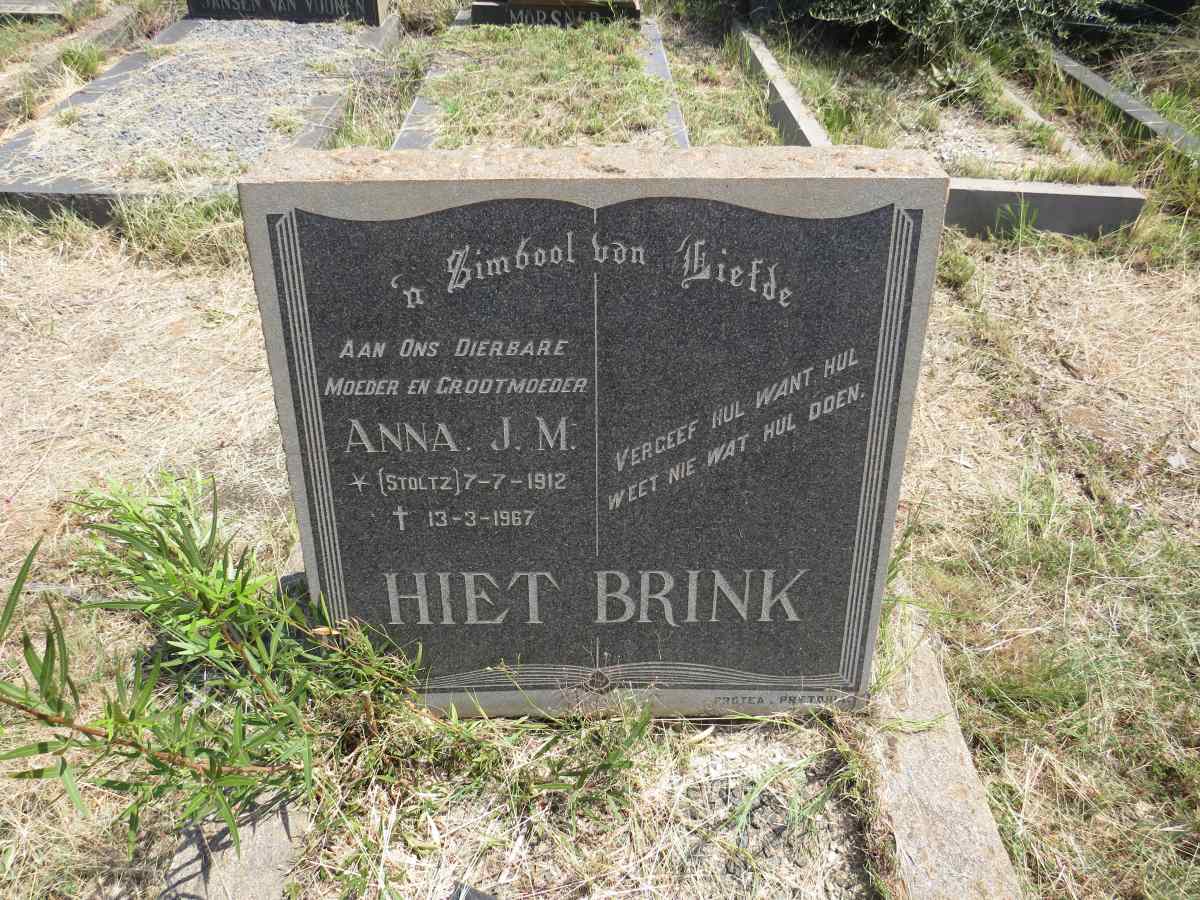HIET Anna J.M., BRINK nee STOLTZ 1912-1967