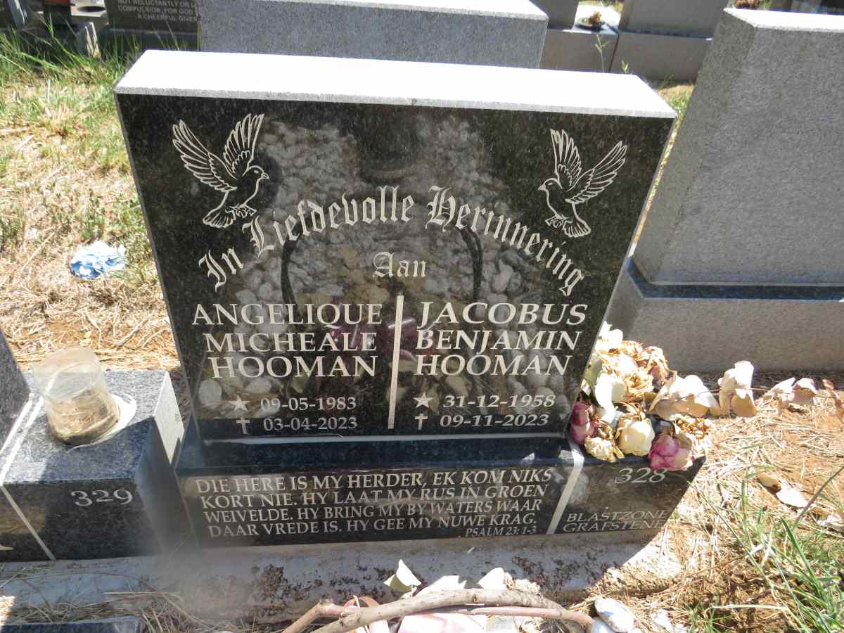 HOOMAN Jacobus Benjamin 1958-2023 :: HOOMAN Angelique Micheale 1983-2023