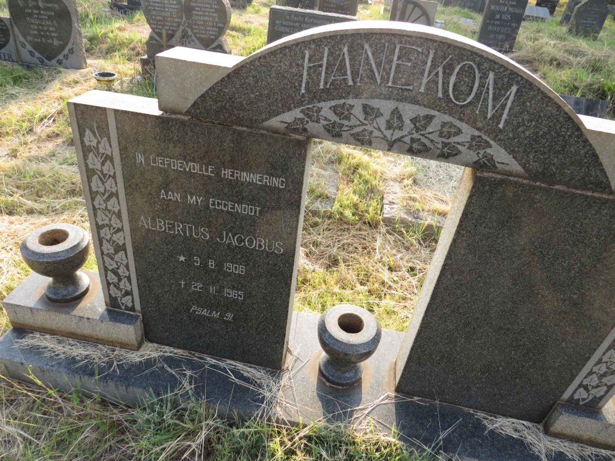 HANEKOM Albertus Jacobus 1906-1965