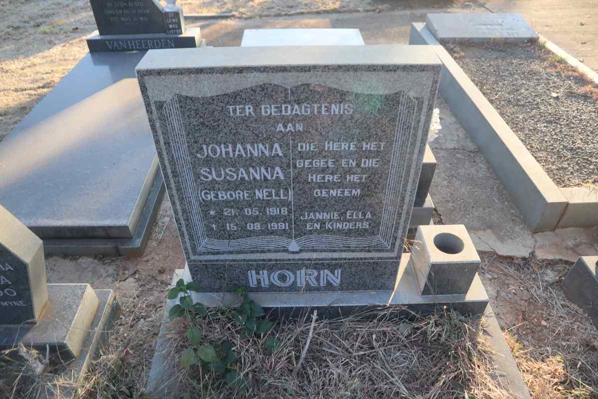 HORN Johanna Susanna nee NELL 1918-1991