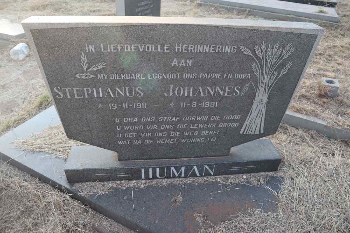 HUMAN Stephanus Johannes 1911-1981