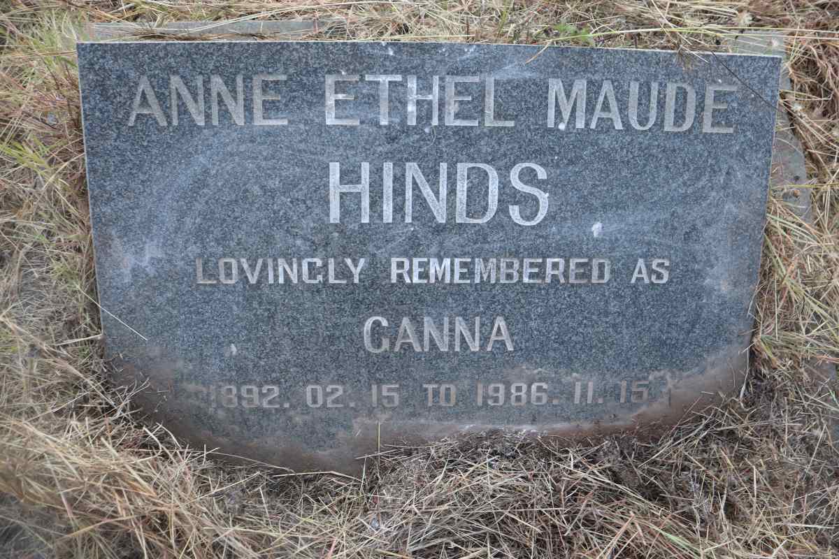HINDS Anne Ethel Maude 1892-1986