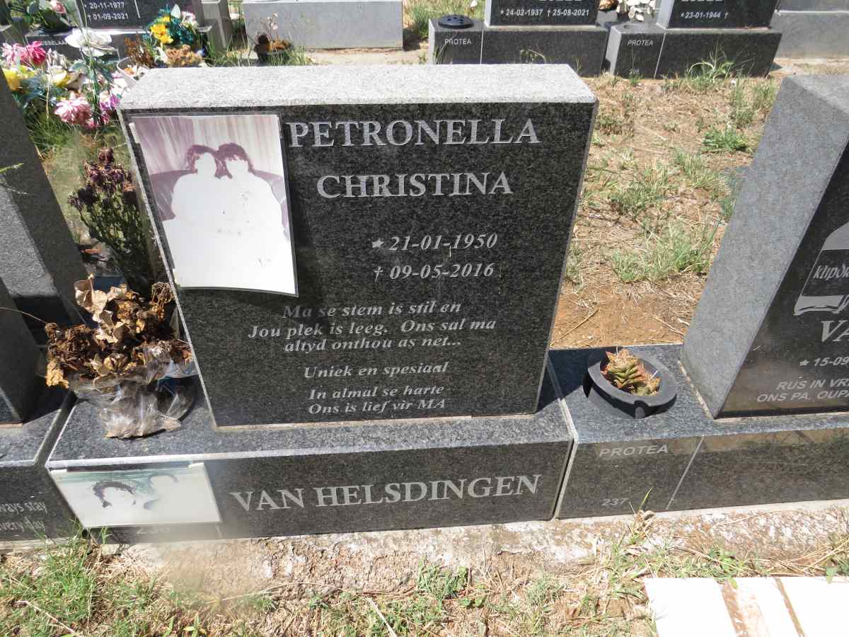 HELSDINGEN Petronella Christina, van 1950-2016