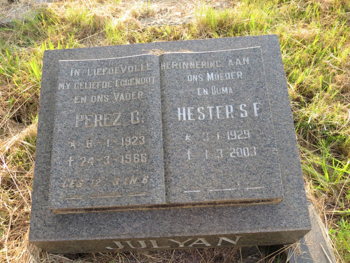 JULYAN Perez C. 1923-1966 & Hester S.F. 1929-2003