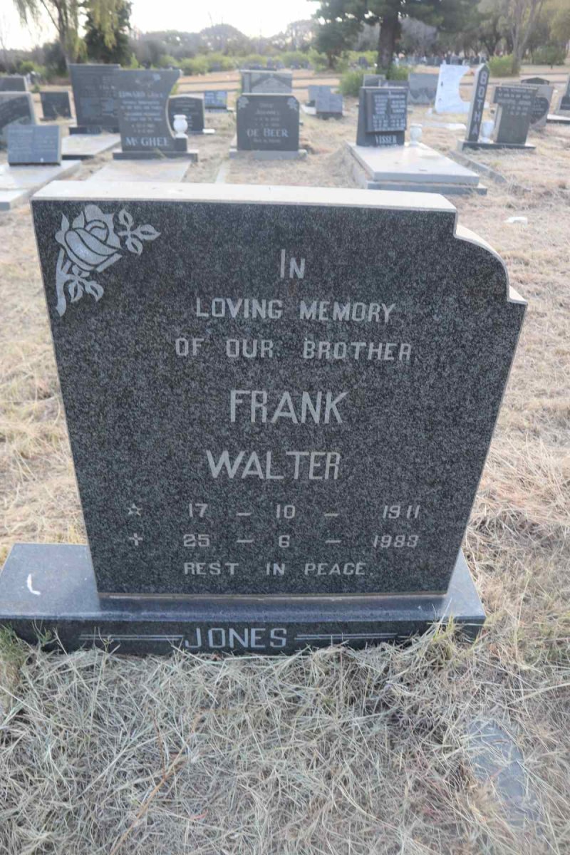 JONES Frank Walter 1911-1983