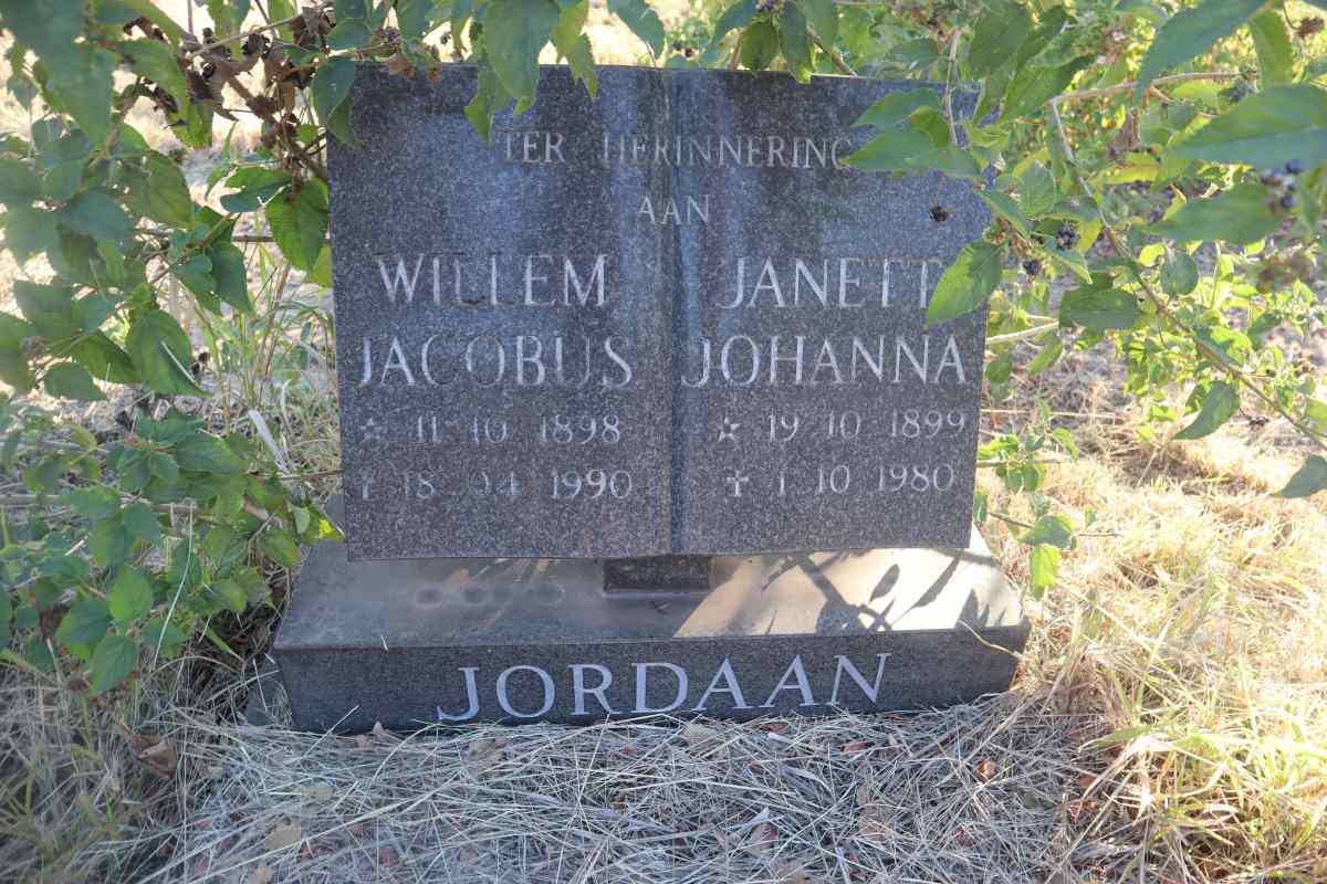 JORDAAN Willem Jacobus 1898-1990 & Janett? Johanna 1899-1980