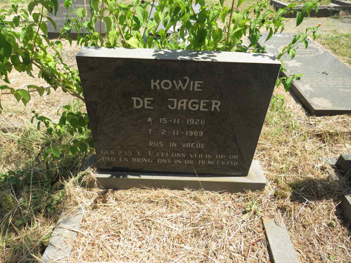 JAGER Kowie, de 1928-1969