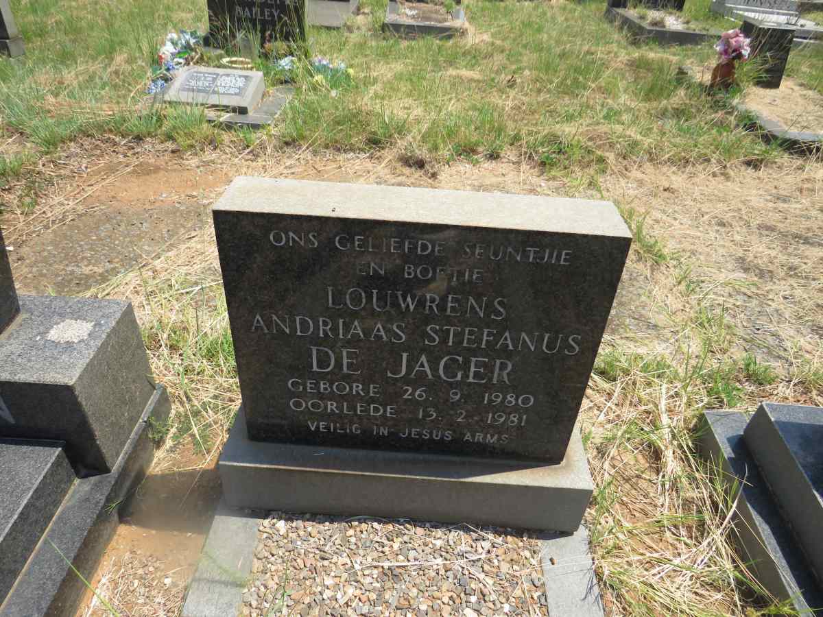 JAGER Louwrens Andriaas Stefanus, de 1980-1981