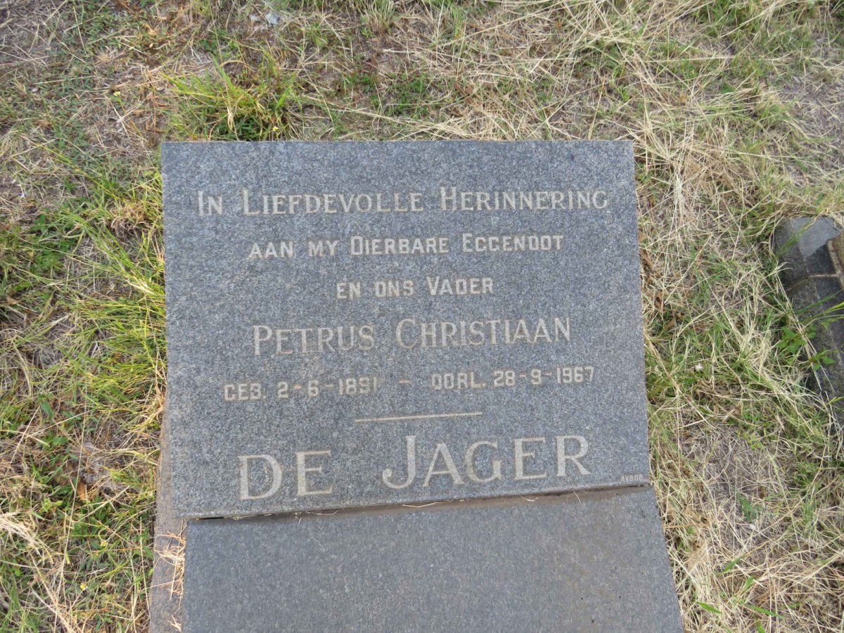 JAGER Petrus Christiaan, de 1891-1967
