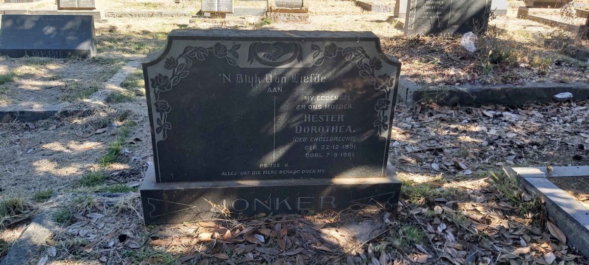 JONKER Hester Dorothea nee ENGELBRECHT 1931-1961