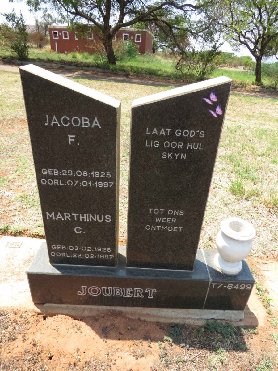 JOUBERT Marthinus C. 1926-1997 & Jacoba F. 1925-1997