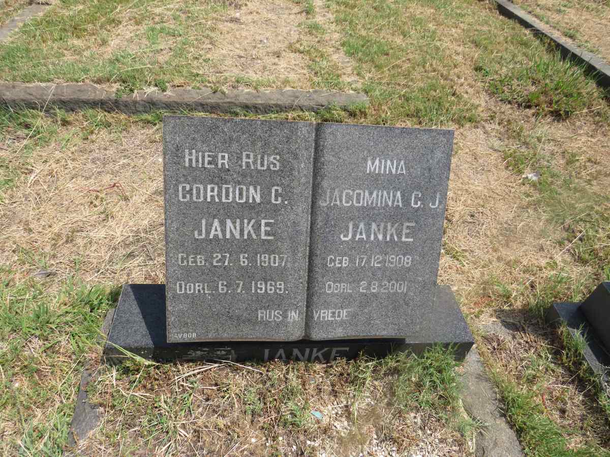 JANKE Gordon C. 1907-1969 & Jacomina C.J. 1908-2001