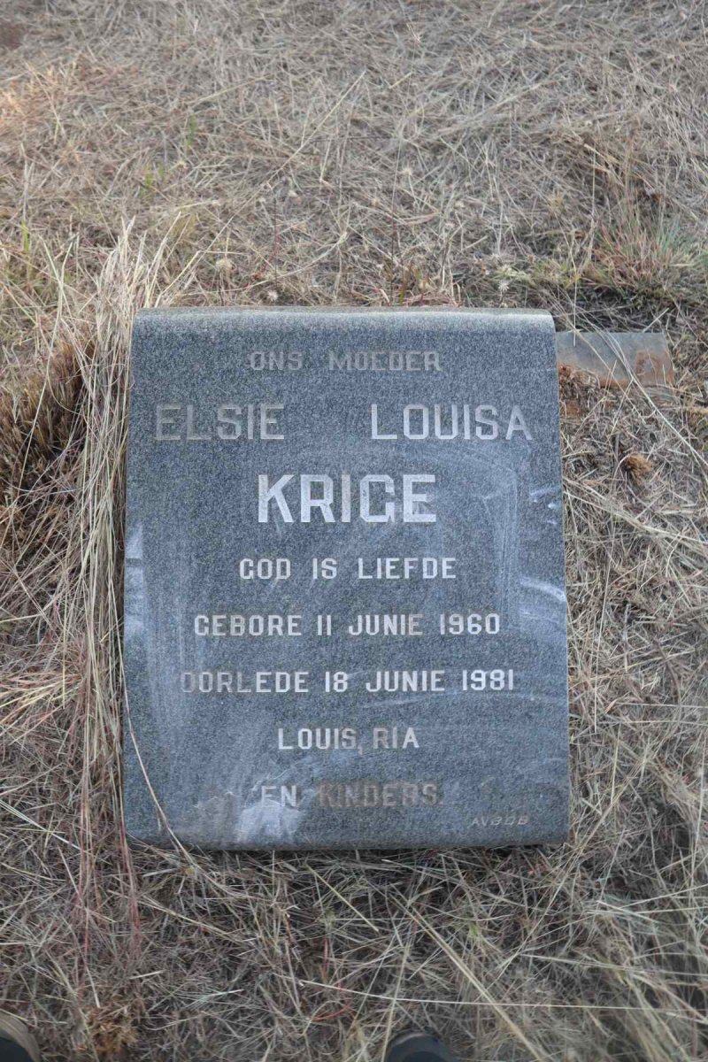 KRIGE Elsie Louisa 1960-1981