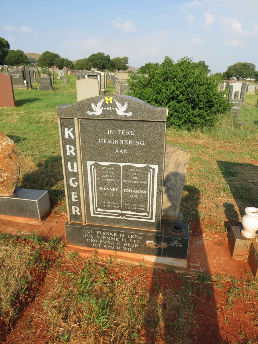 KRUGER J.J. 1938-2000 & J.M. 1943-2016