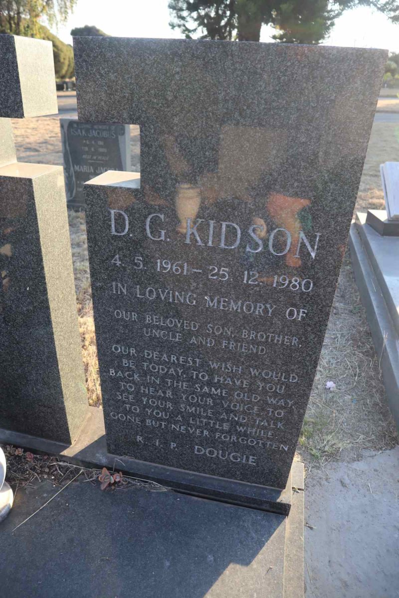 KIDSON D.G. 1961-1980