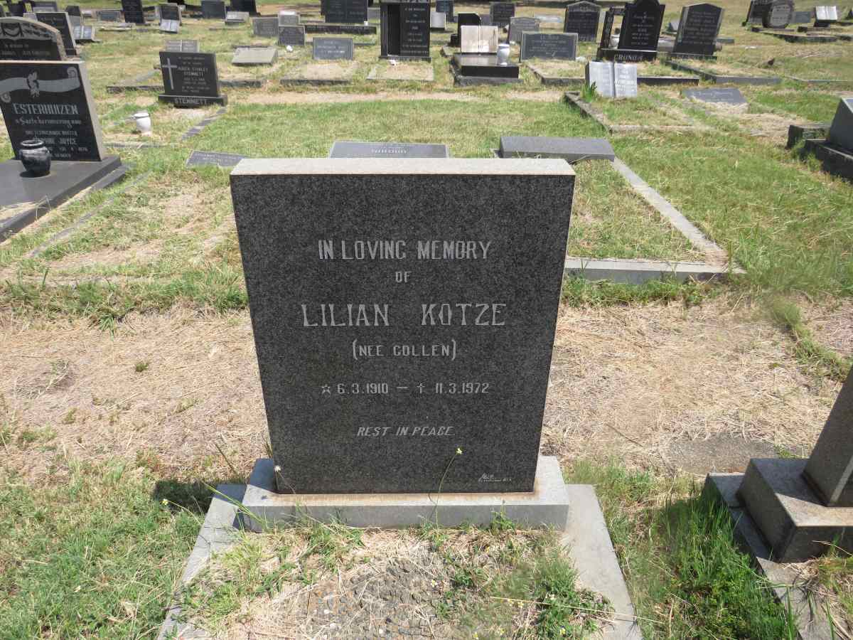 KOTZE Lilian nee COLLEN 1910-1972