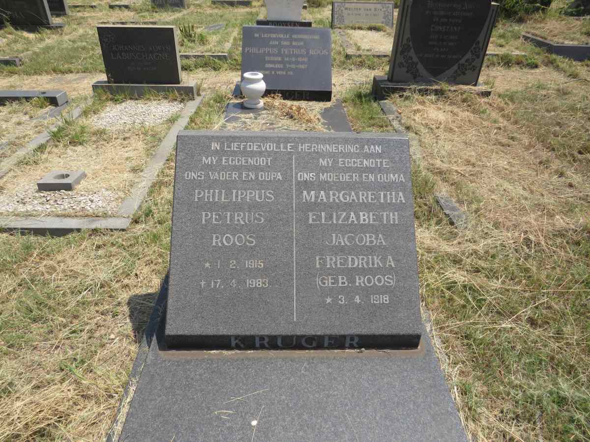 KRUGER Philippus Petrus Roos 1915-1983 & Margaretha Elizabeth Jacoba Fredrika ROOS 1918- 