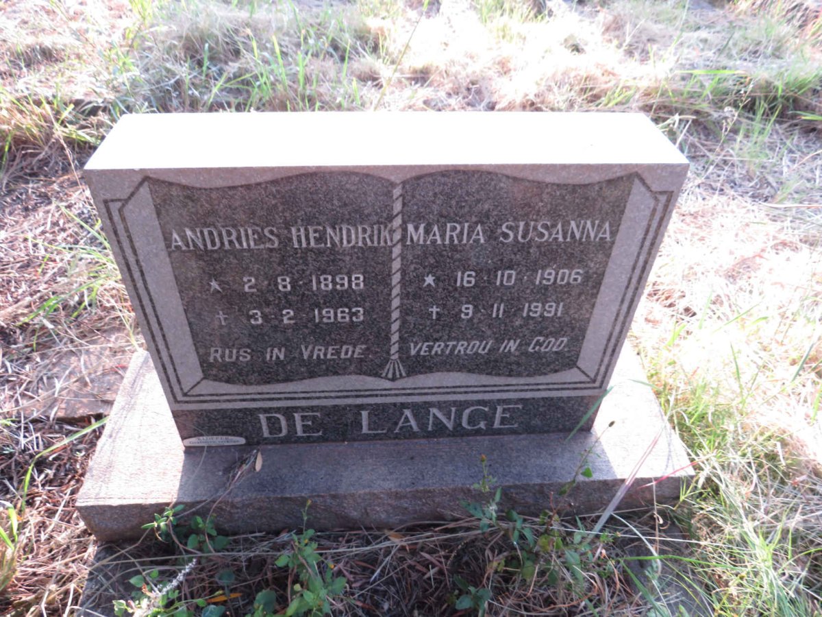 LANGE Andries Hendrik, de 1898-1963 & Maria Susanna 1906-1991