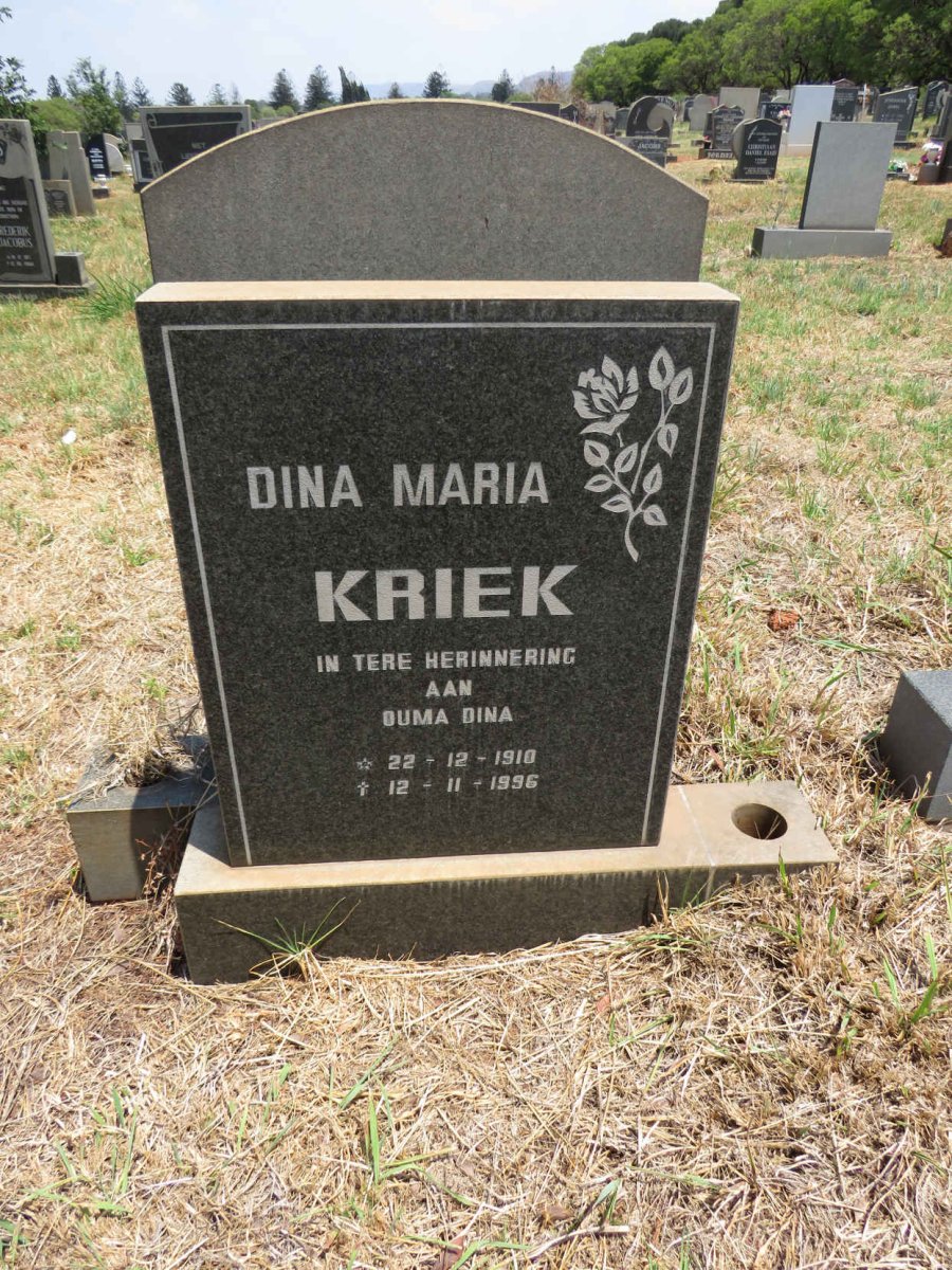 KRIEK Dina Maria 1910-1996