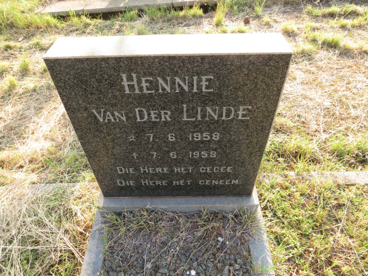 LINDE Hennie, van der 1958-1958