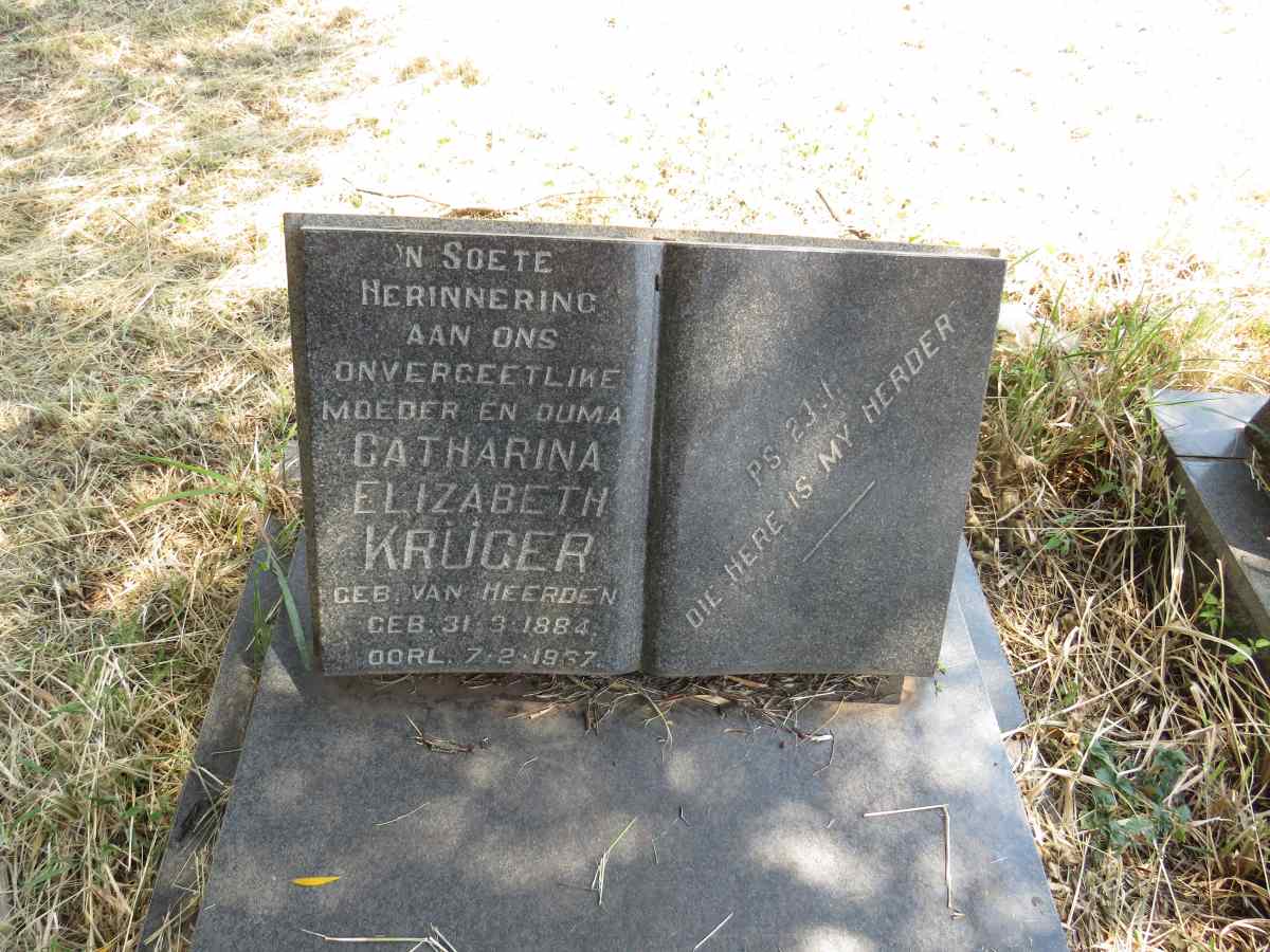 KRUGER Catharina Elizabeth VAN HEERDEN 1884-1967