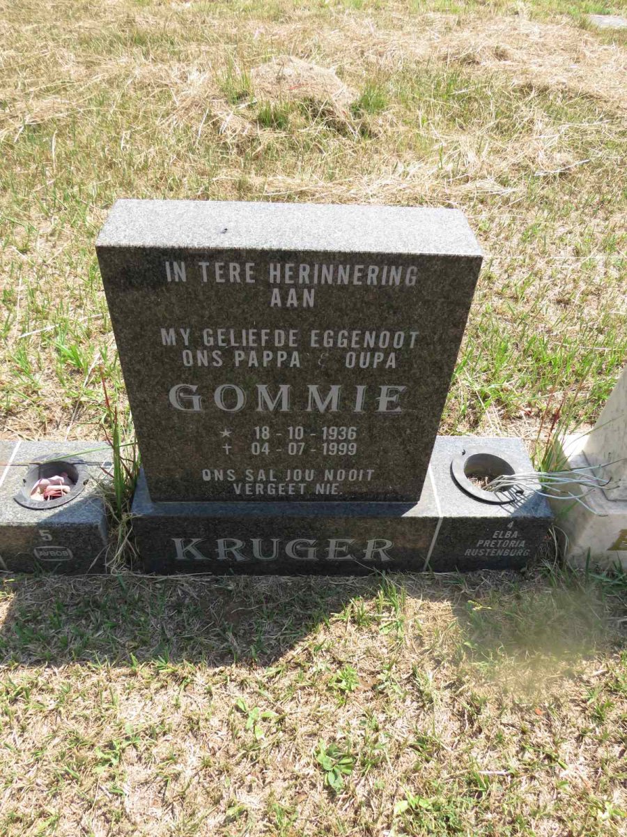 KRUGER Gommie 1936-1999