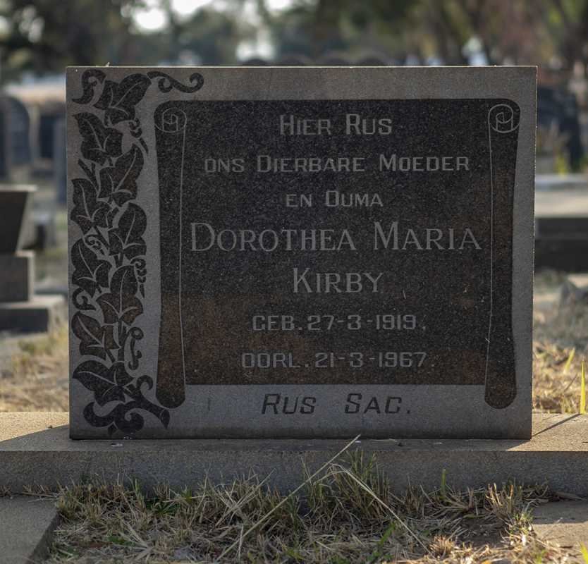 KIRBY Dorothea Maria 1919-1967