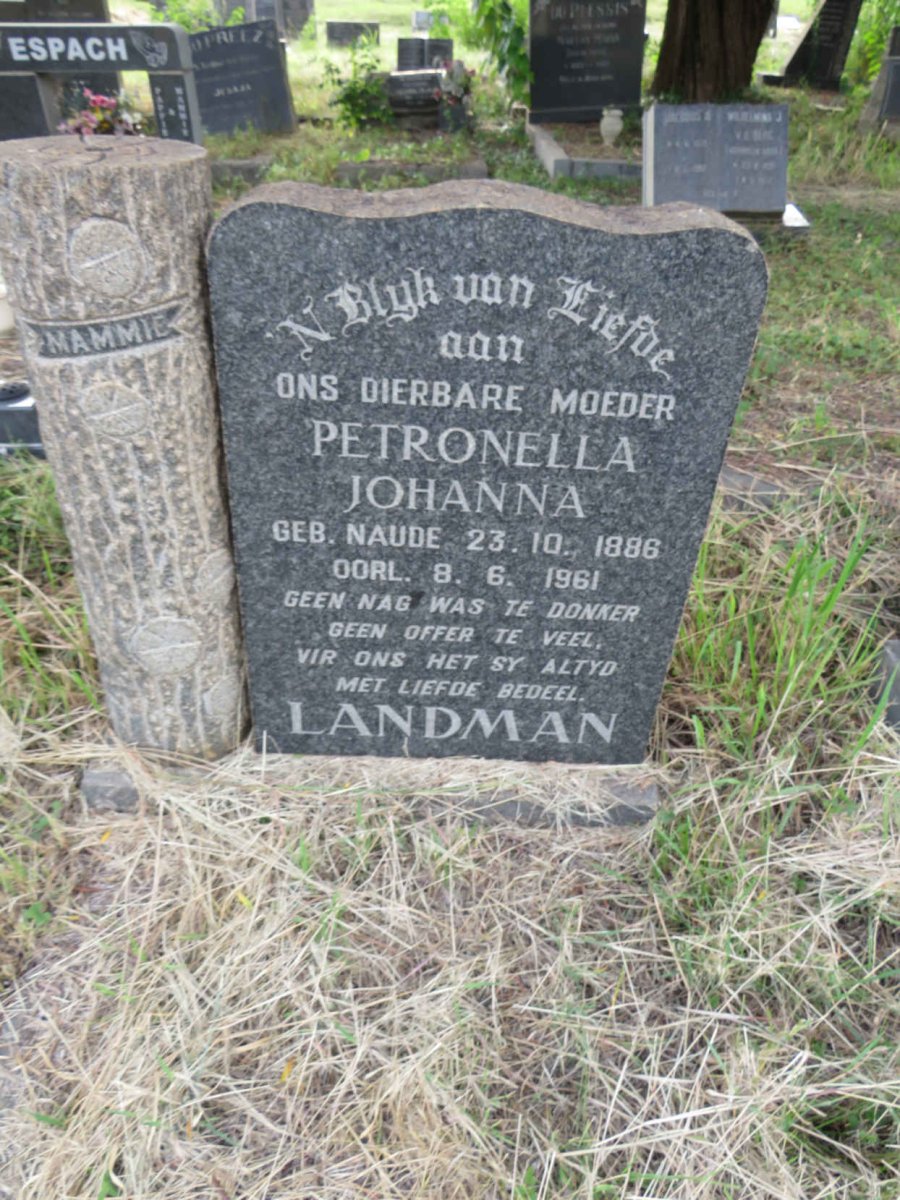 LANDMAN Petronella Johanna nee NAUDE 1886-1961