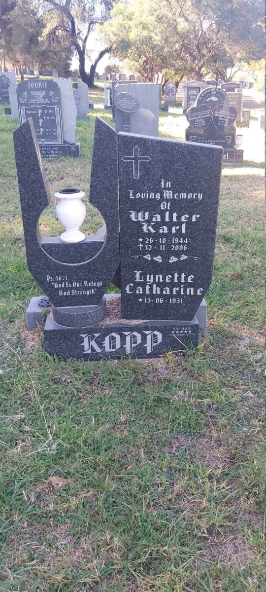 KOPP Walter Karl 1944-2006 &amp; Lynette Catharine 1951-