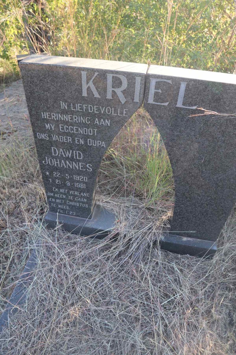 KRIEL Dawid Johannes 1920-1981