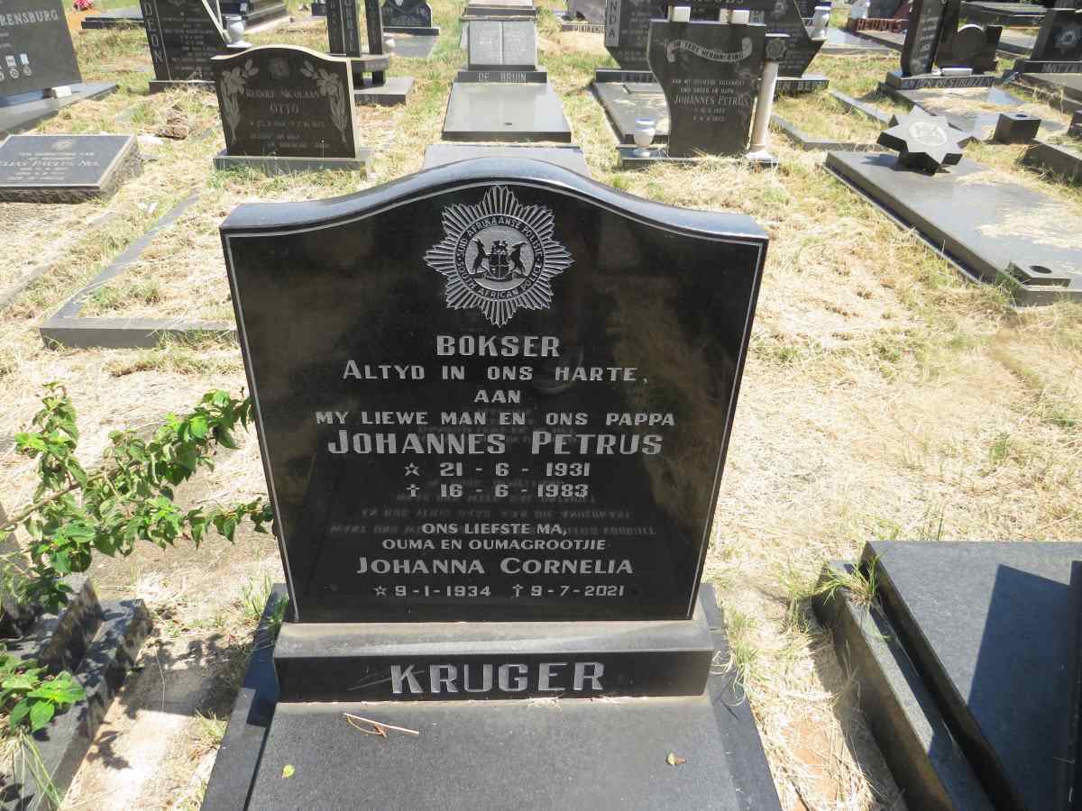 KRUGER Johannes Petrus 1931-1983 & Johanna Cornelia 1934-2021