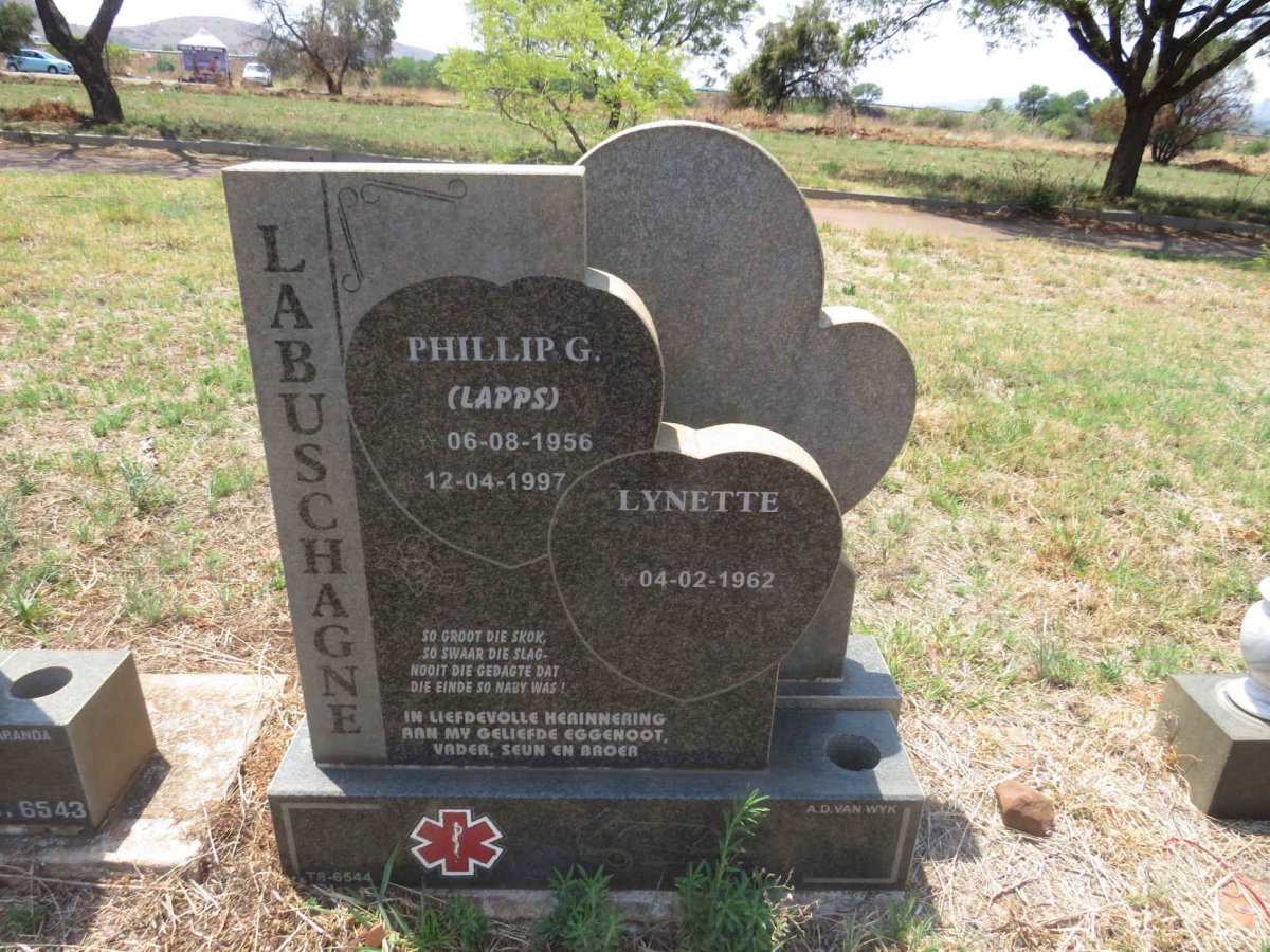 LABUSCHAGNE Phillip G. 1956-1997 & Lynette 1962-
